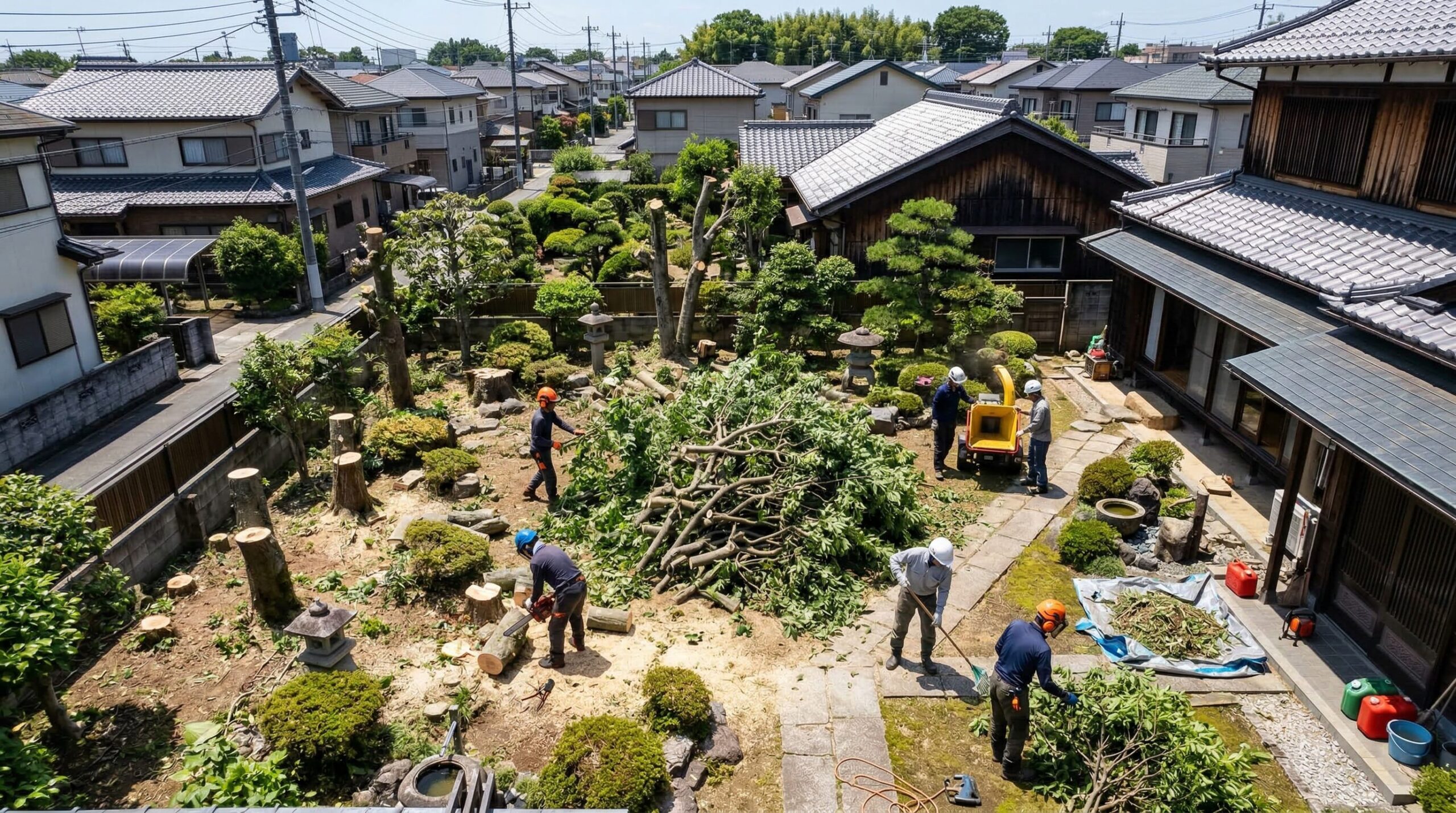 庭じまいで庭木を切る作業の全体像