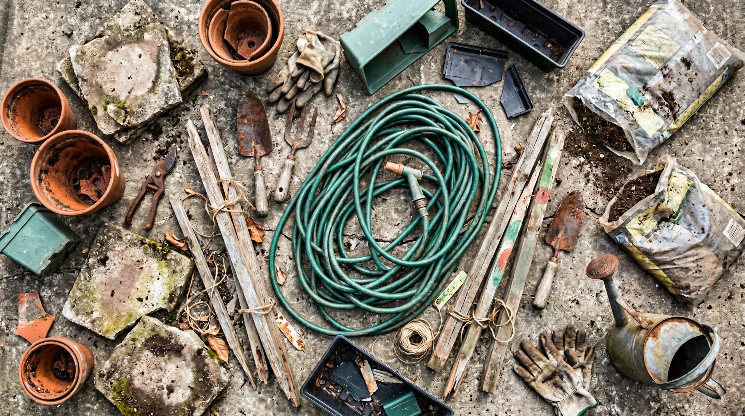 庭に溜まりやすい不用品の種類