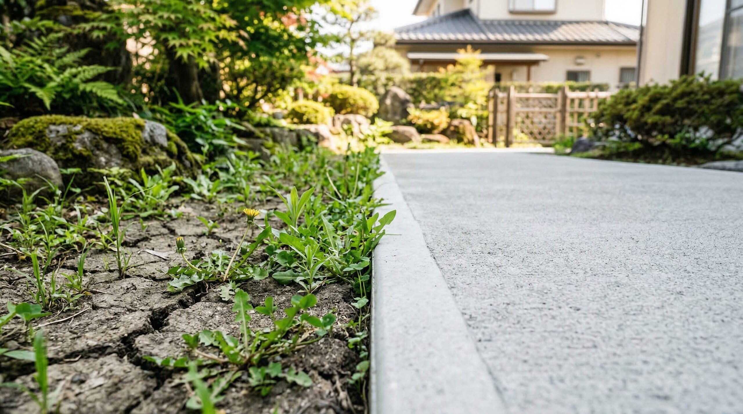 雑草対策に全面舗装が効果的な理由