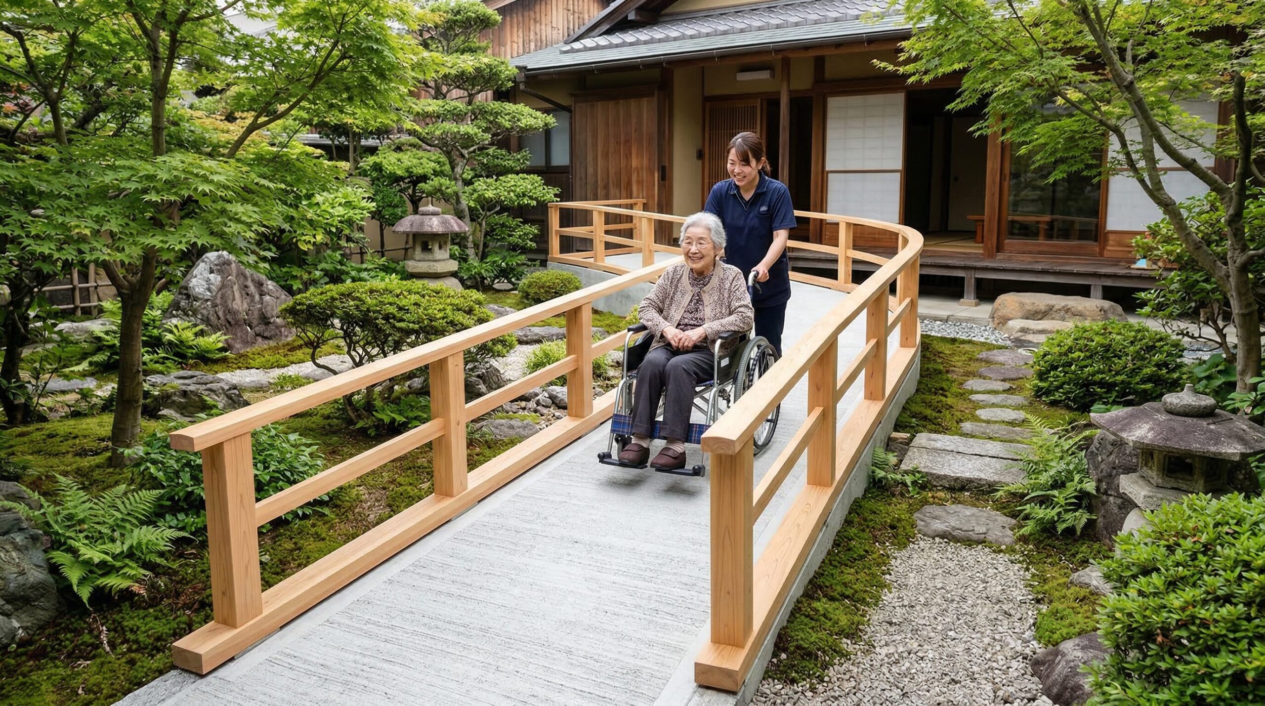庭スロープ設置の勾配・素材・幅の基準