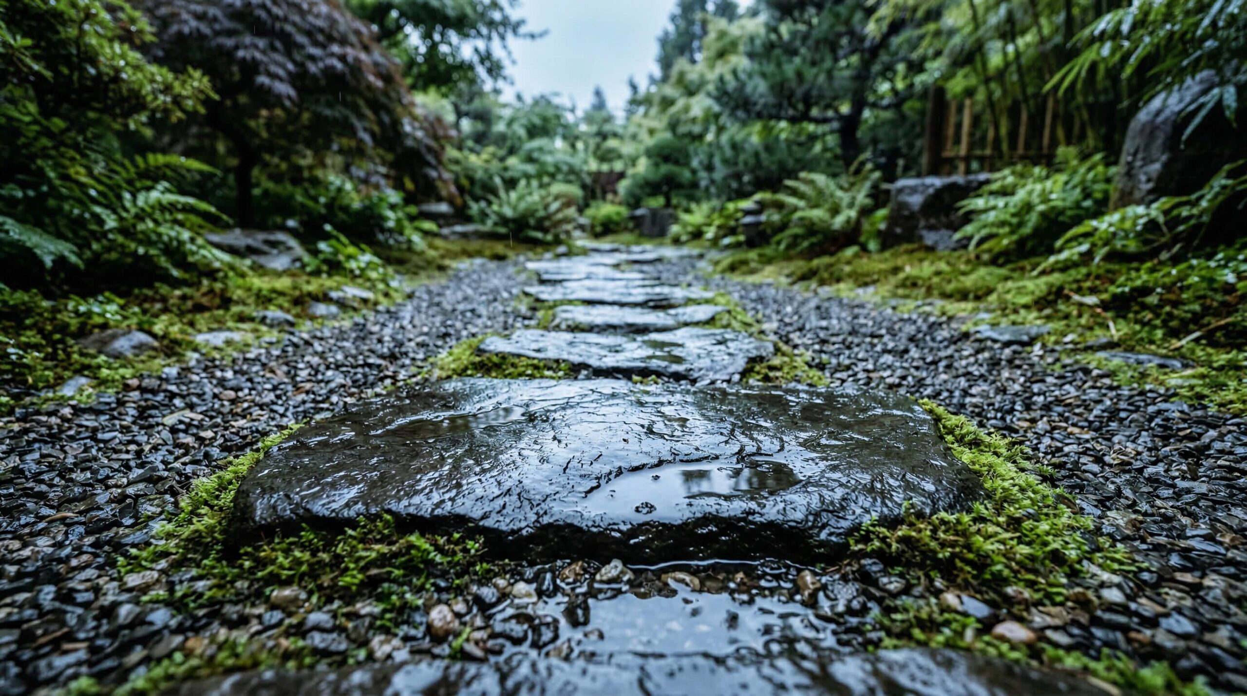 濡れた石材や砂利が招く庭での転倒予防の盲点