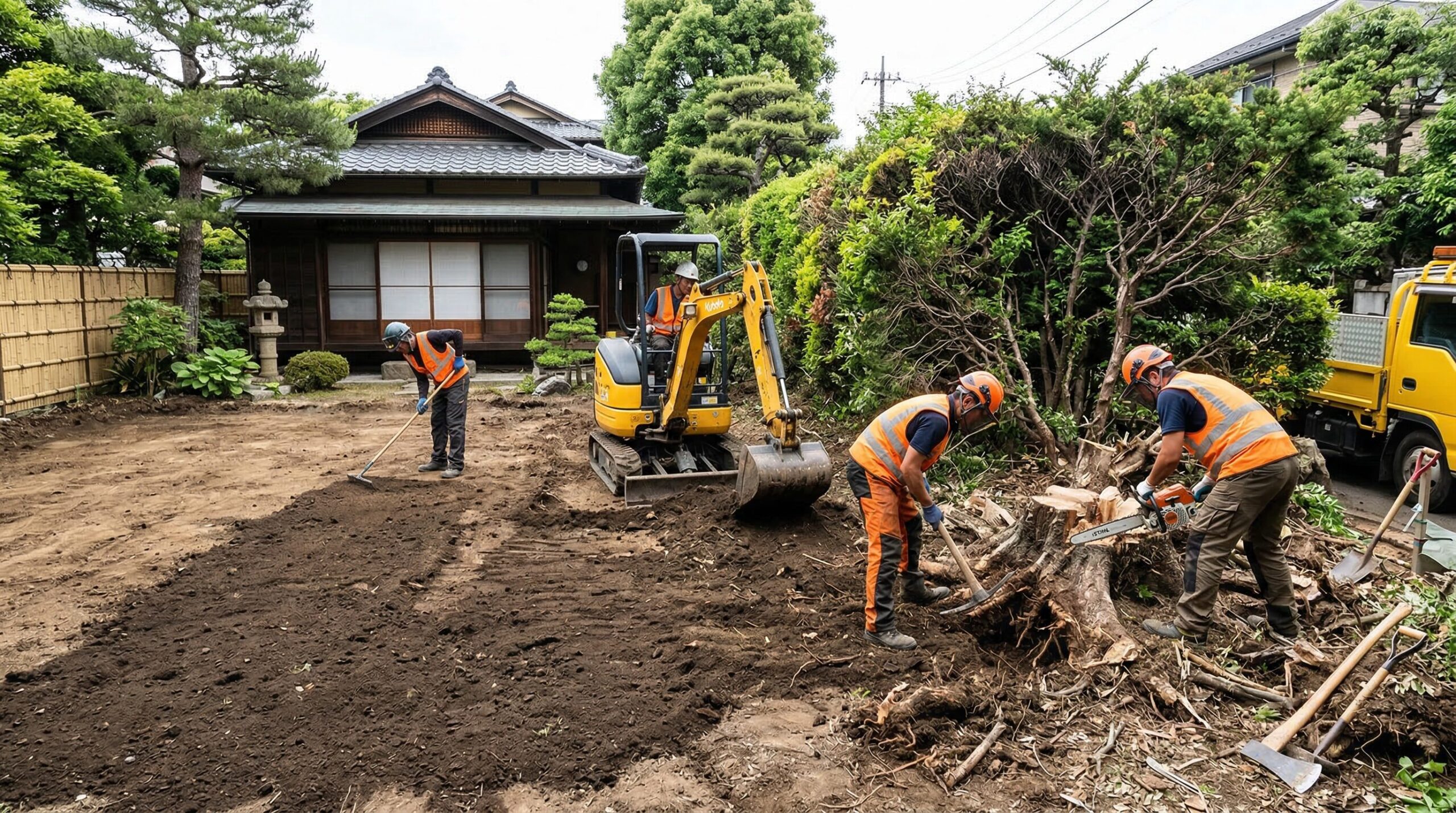 樹木や生垣の撤去で庭をスッキリさせる