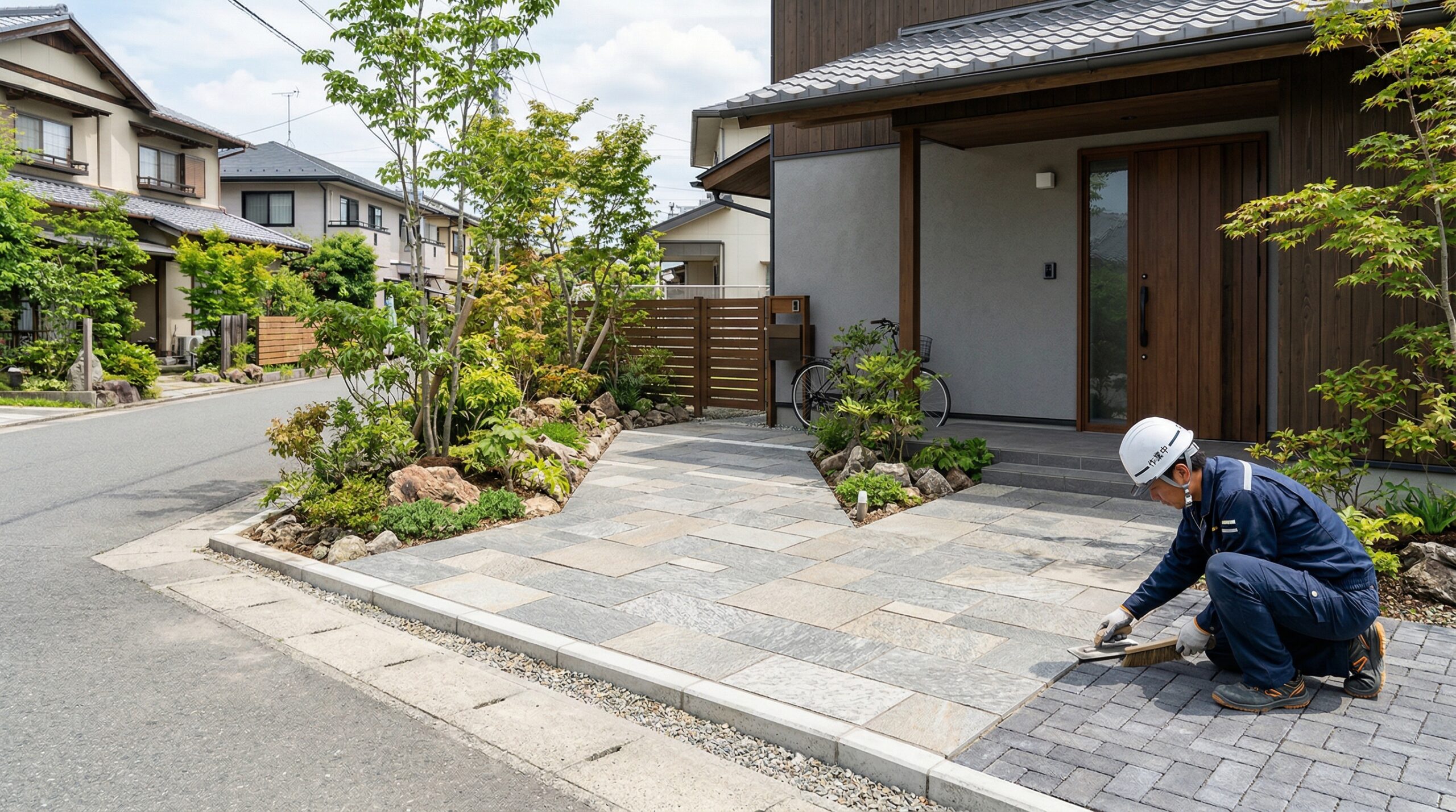 玄関アプローチの舗装・段差解消工事の費用