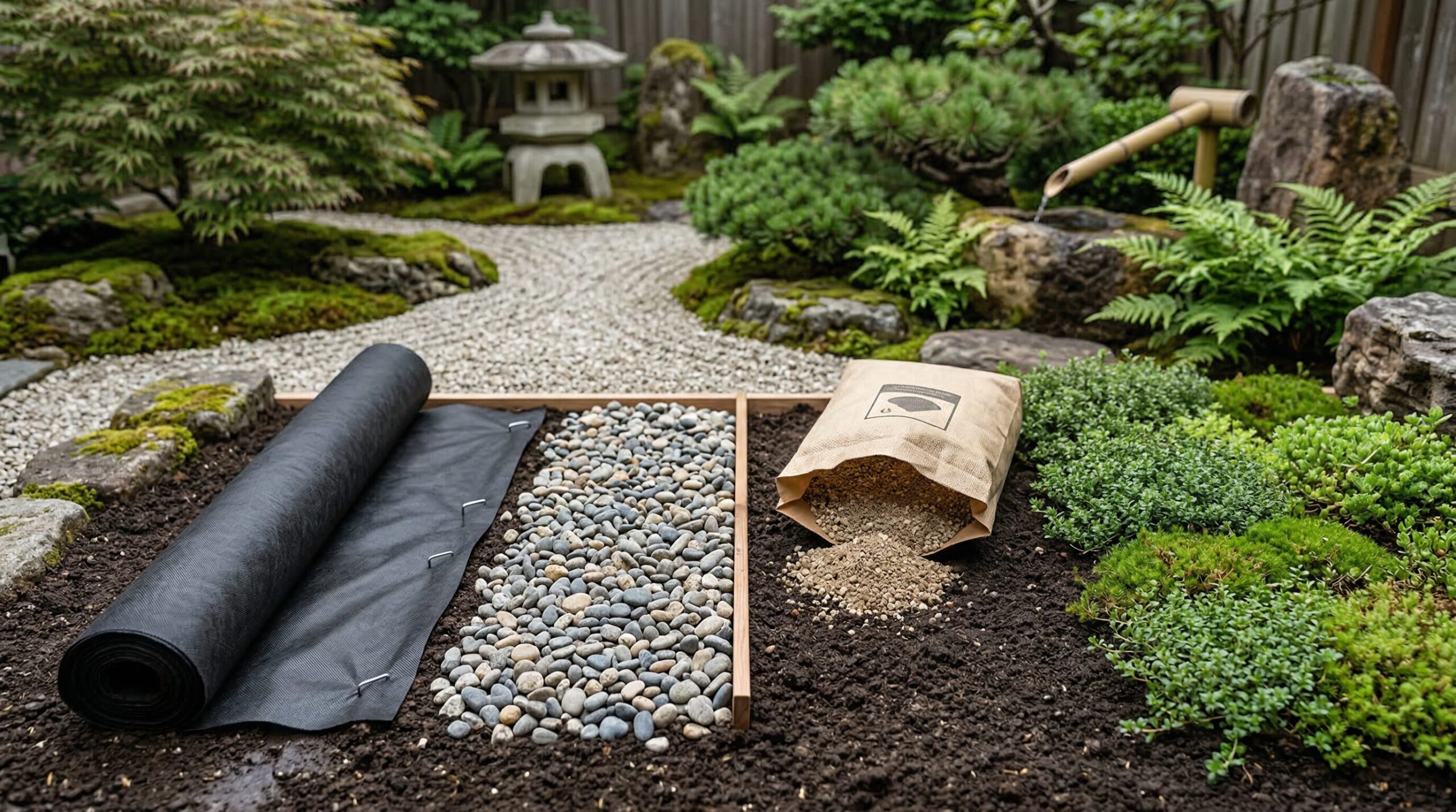 庭の草を生えなくする簡単な資材の比較