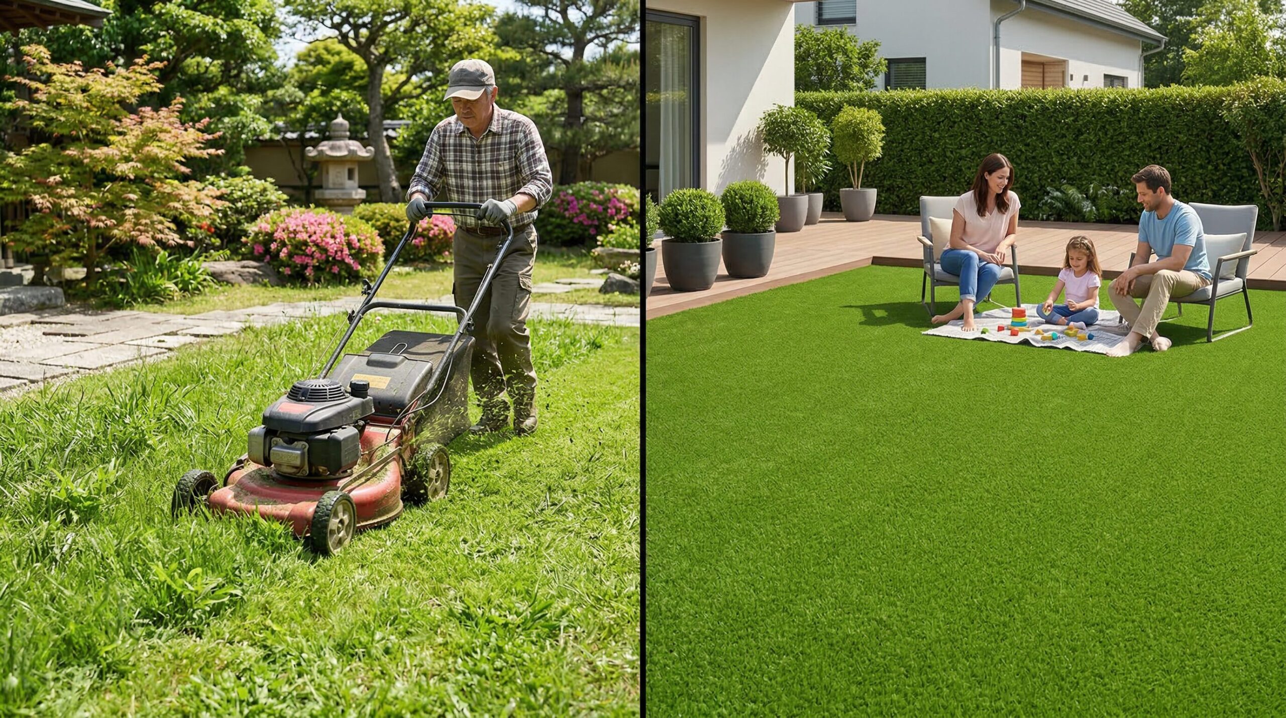 芝生との違いから見るメンテナンスの差