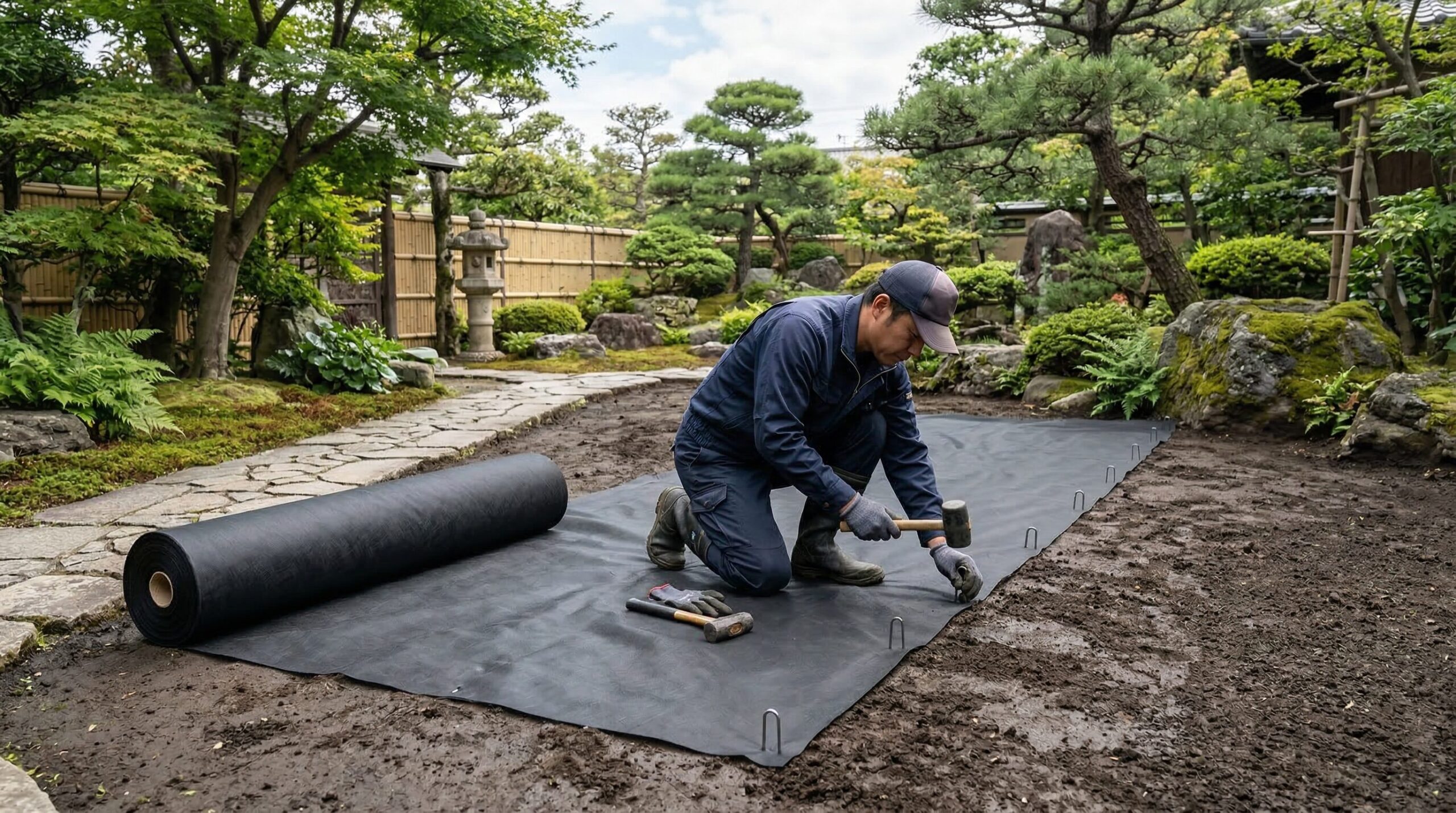 防草シートの選び方が仕上がりを左右する