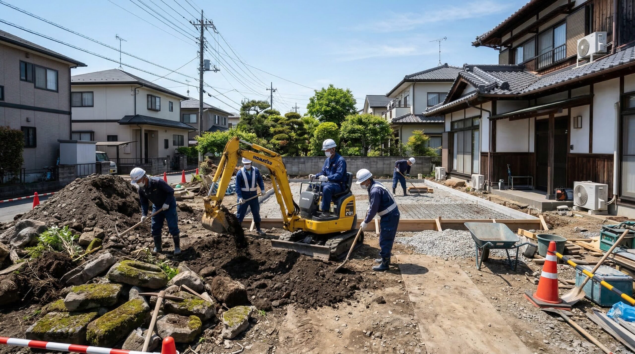 庭じまいの駐車場工事の流れと費用相場