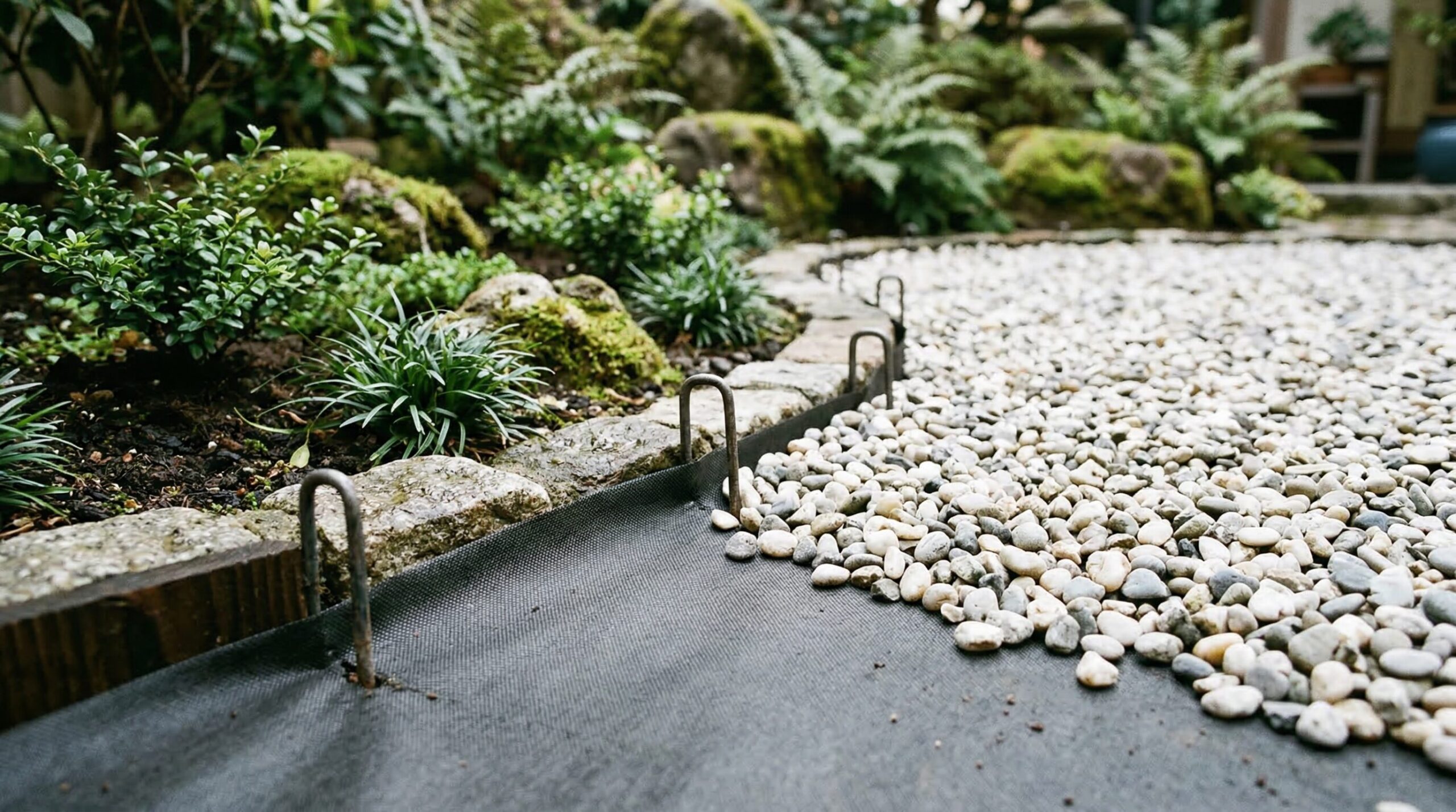 防草シートと砂利を組み合わせた施工の特徴