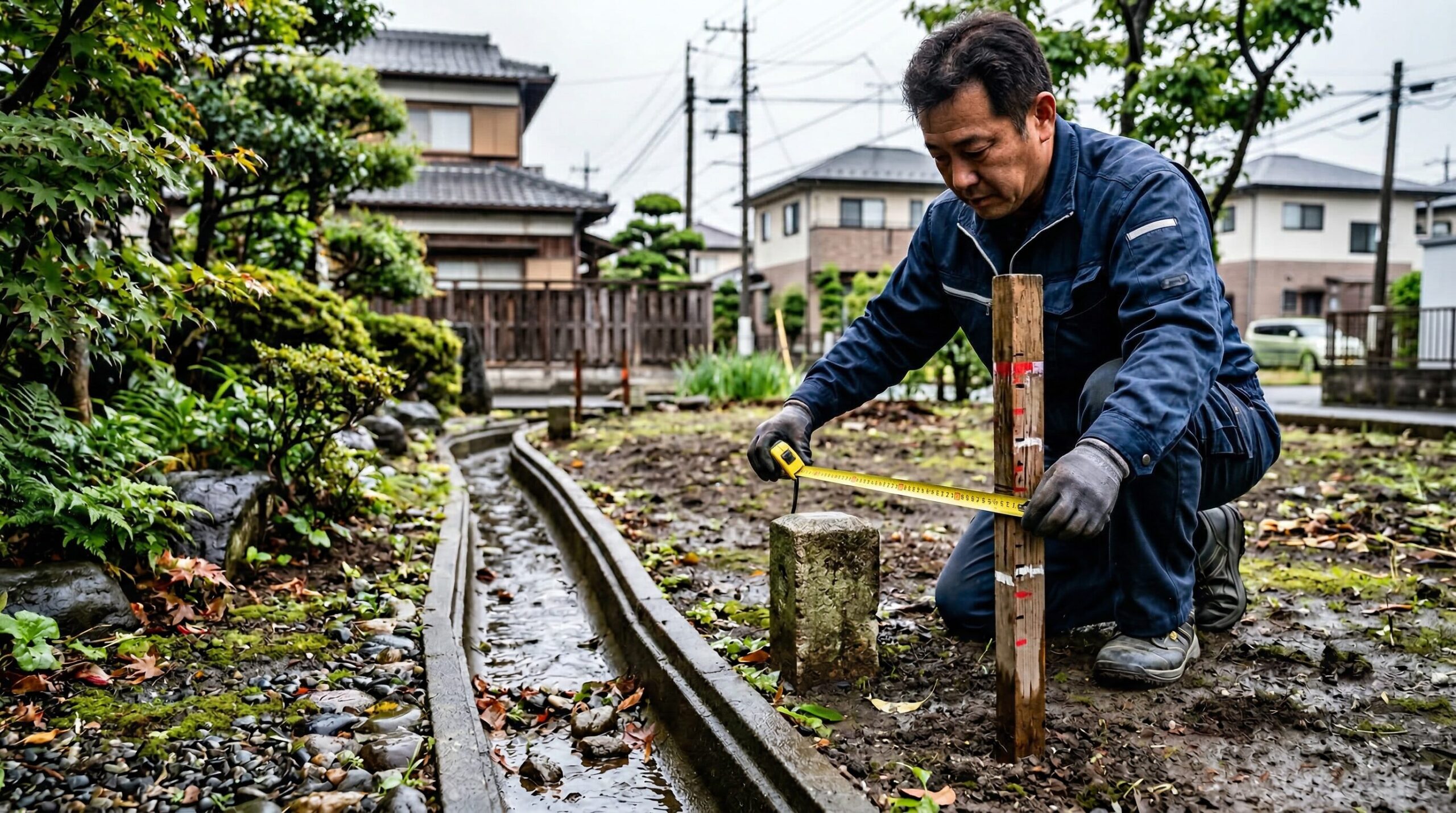 施工前に確認すべき境界と排水の注意点