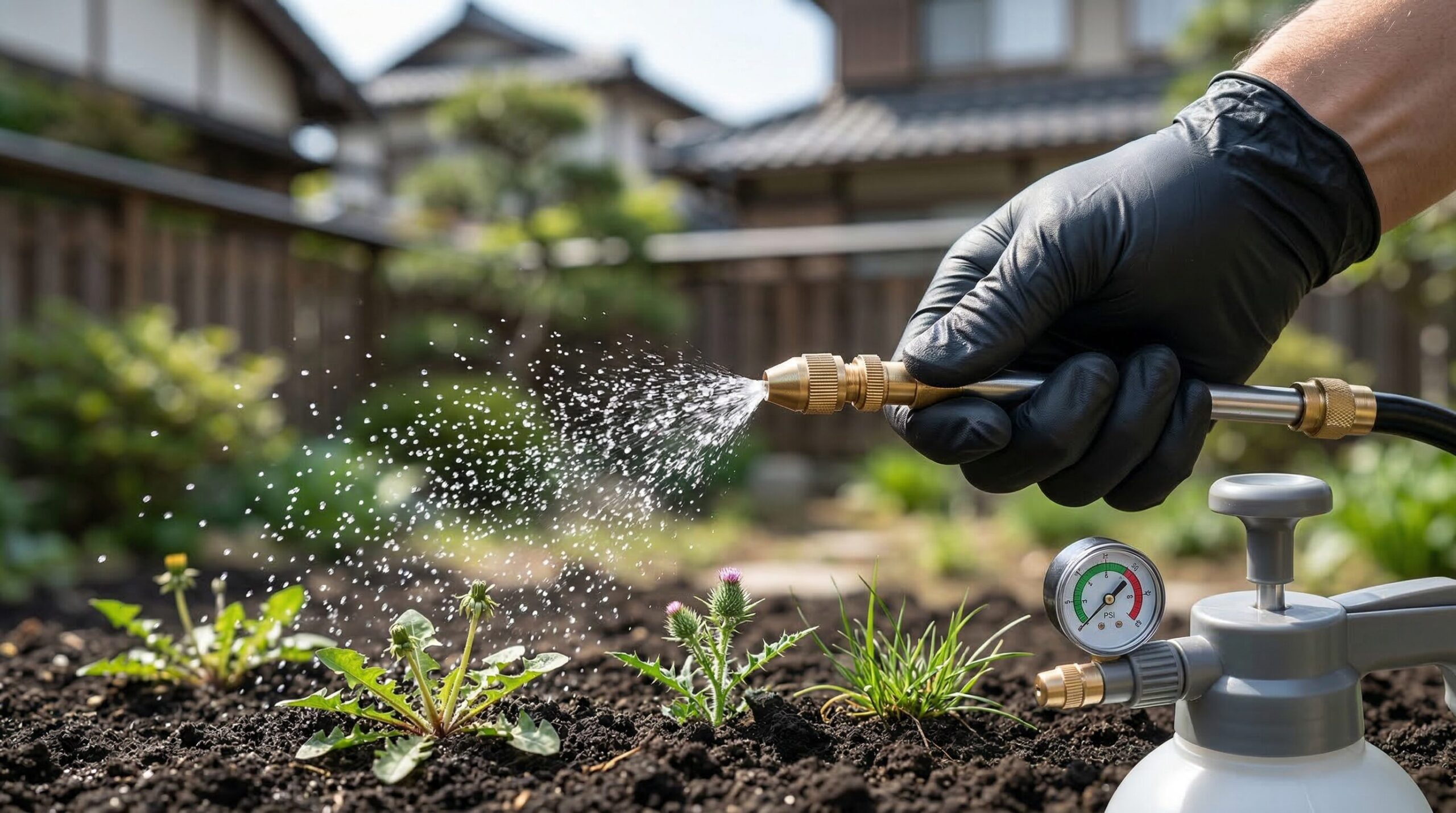 除草剤散布で雑草の再生を抑える方法