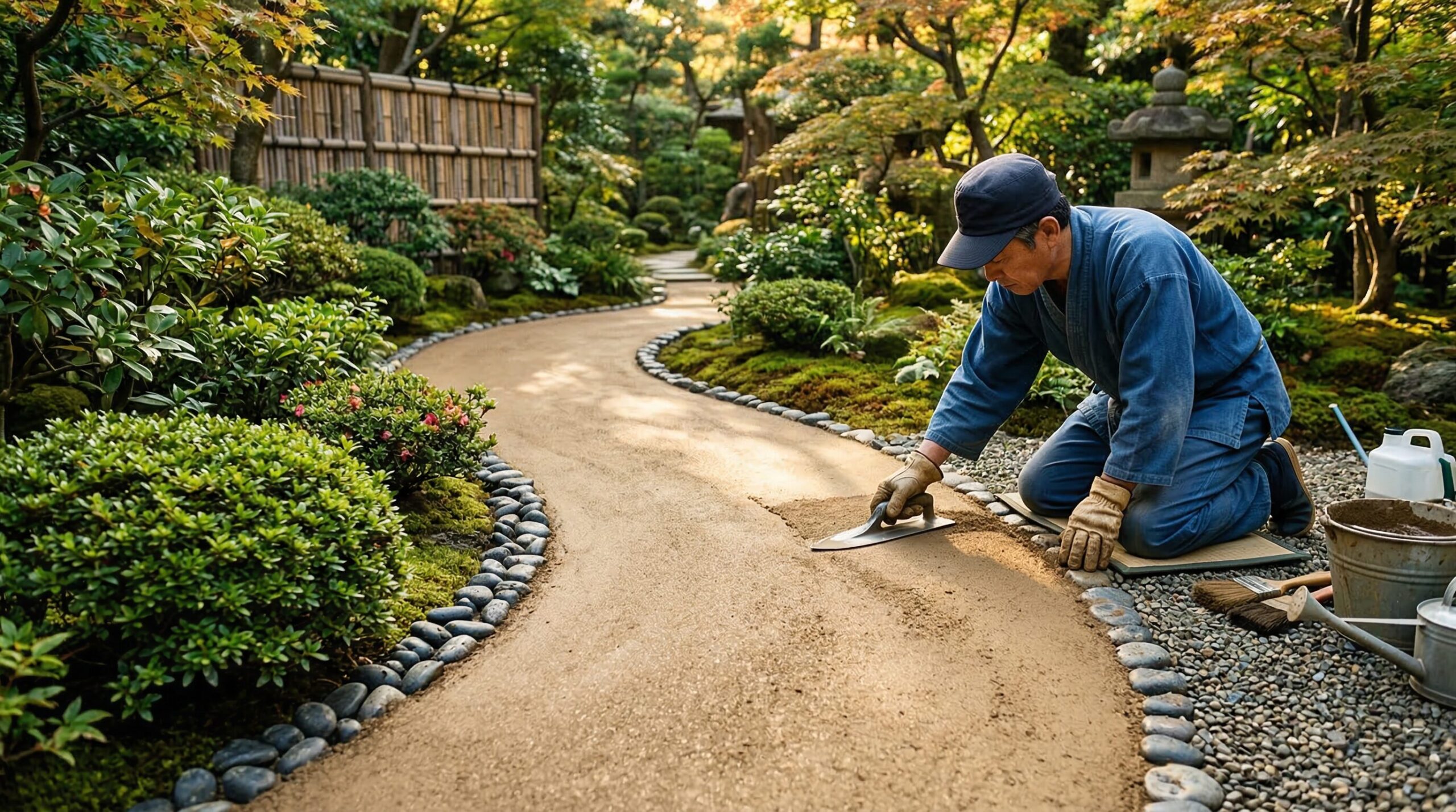 固まる土で雑草が生えにくい地面をつくる方法