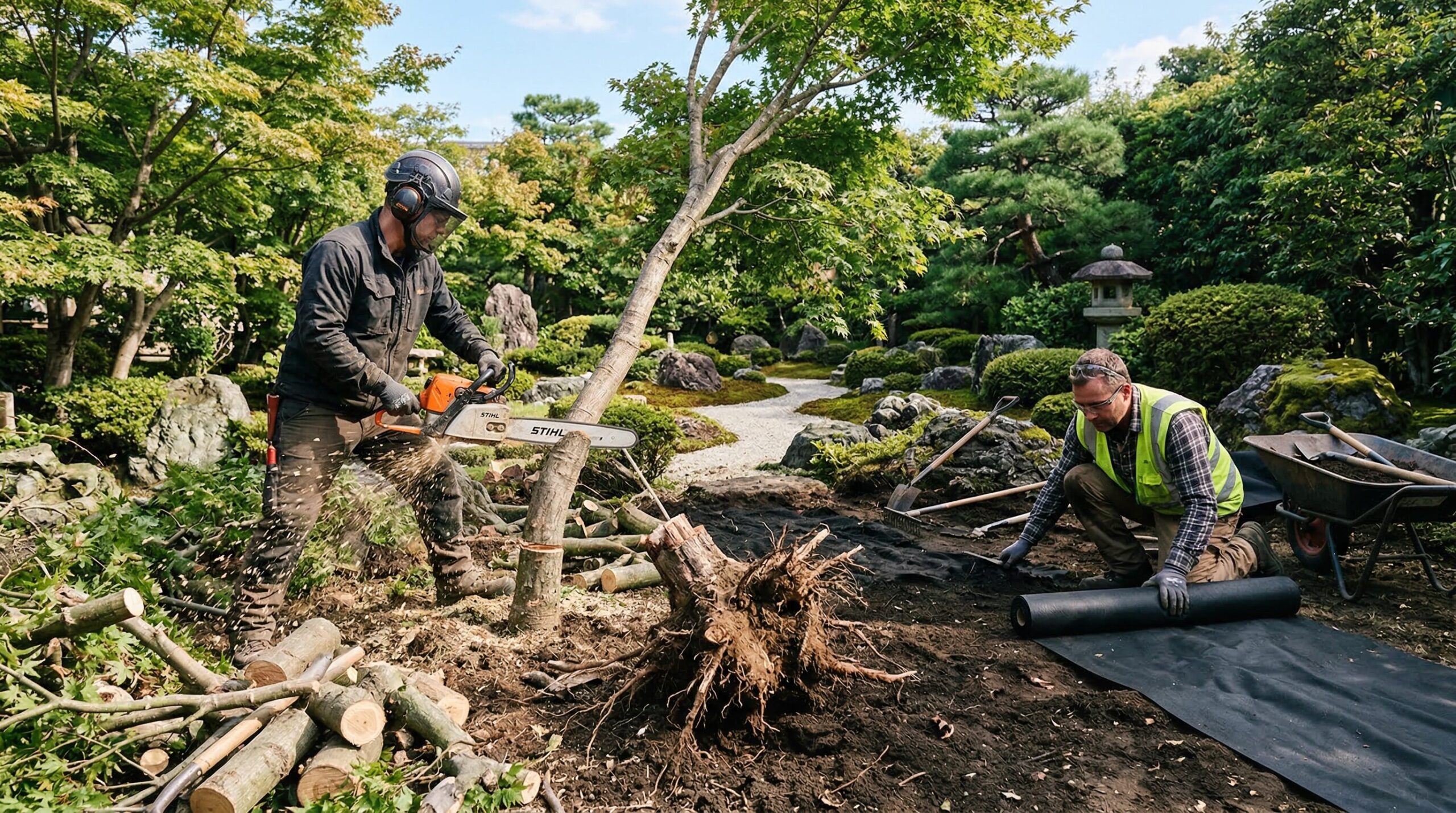 伐採・抜根・防草シートの費用目安