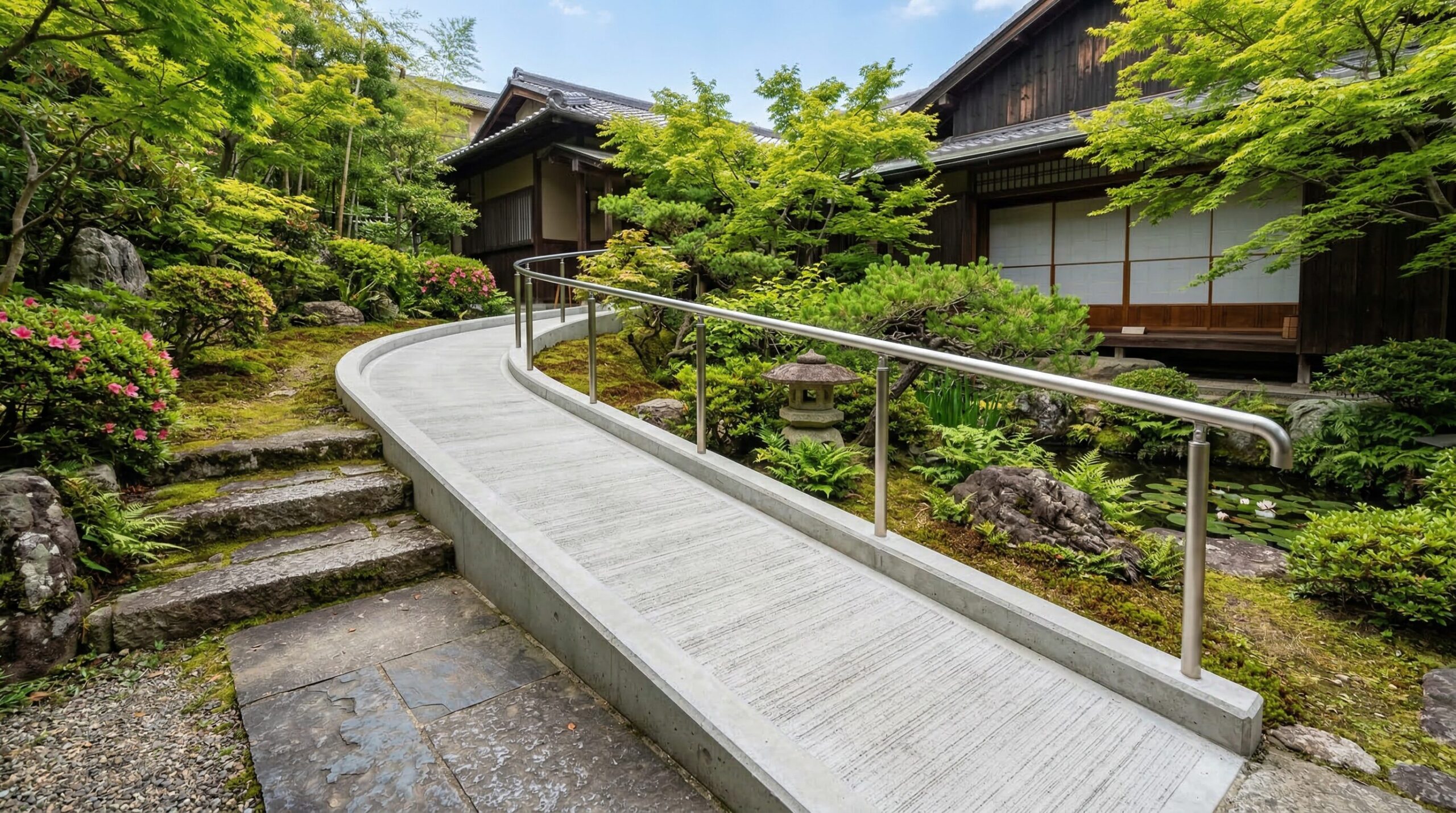 スロープと手すりで段差を解消する基本対策