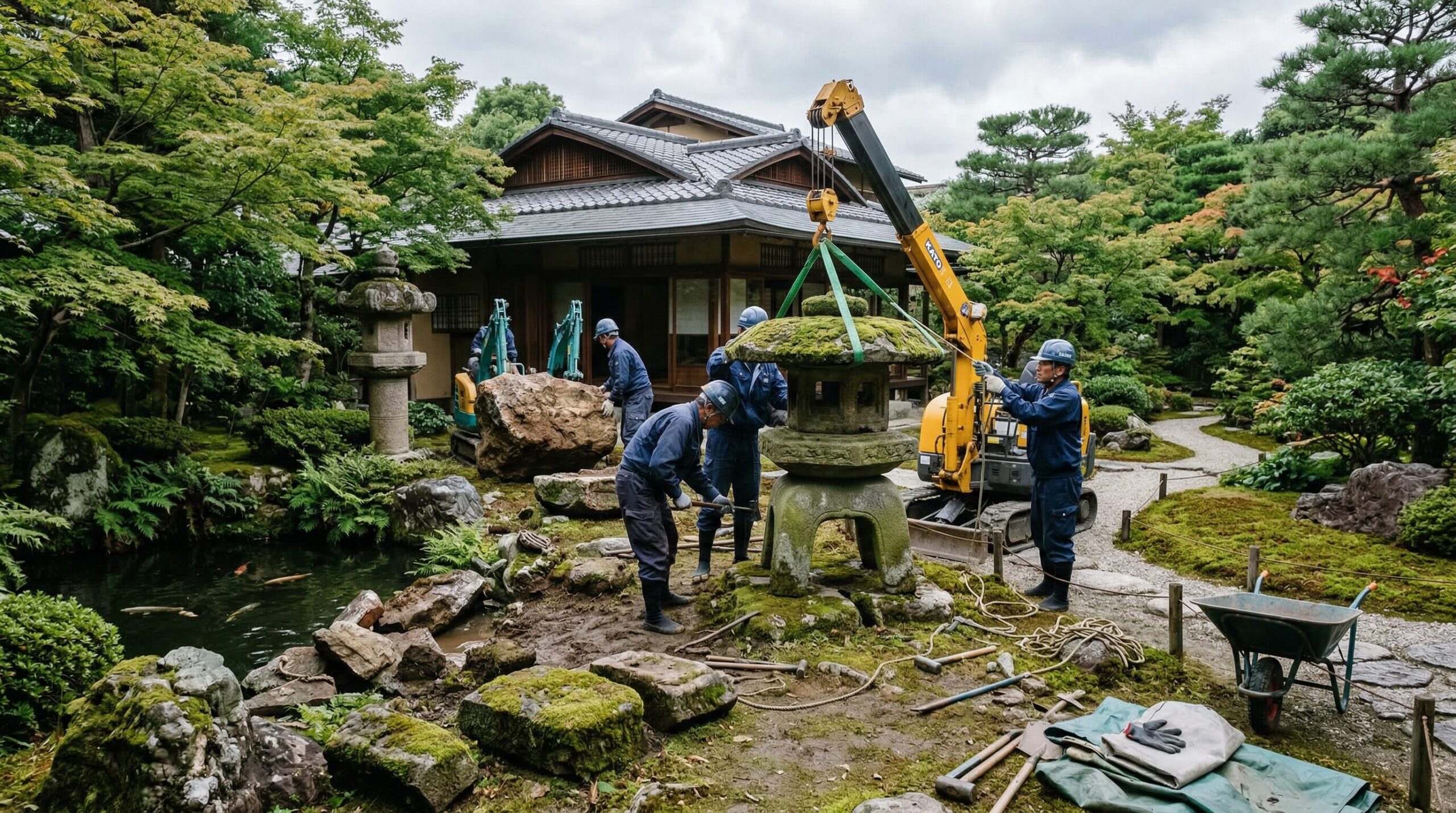 庭石・灯籠・庭池の撤去にかかる費用