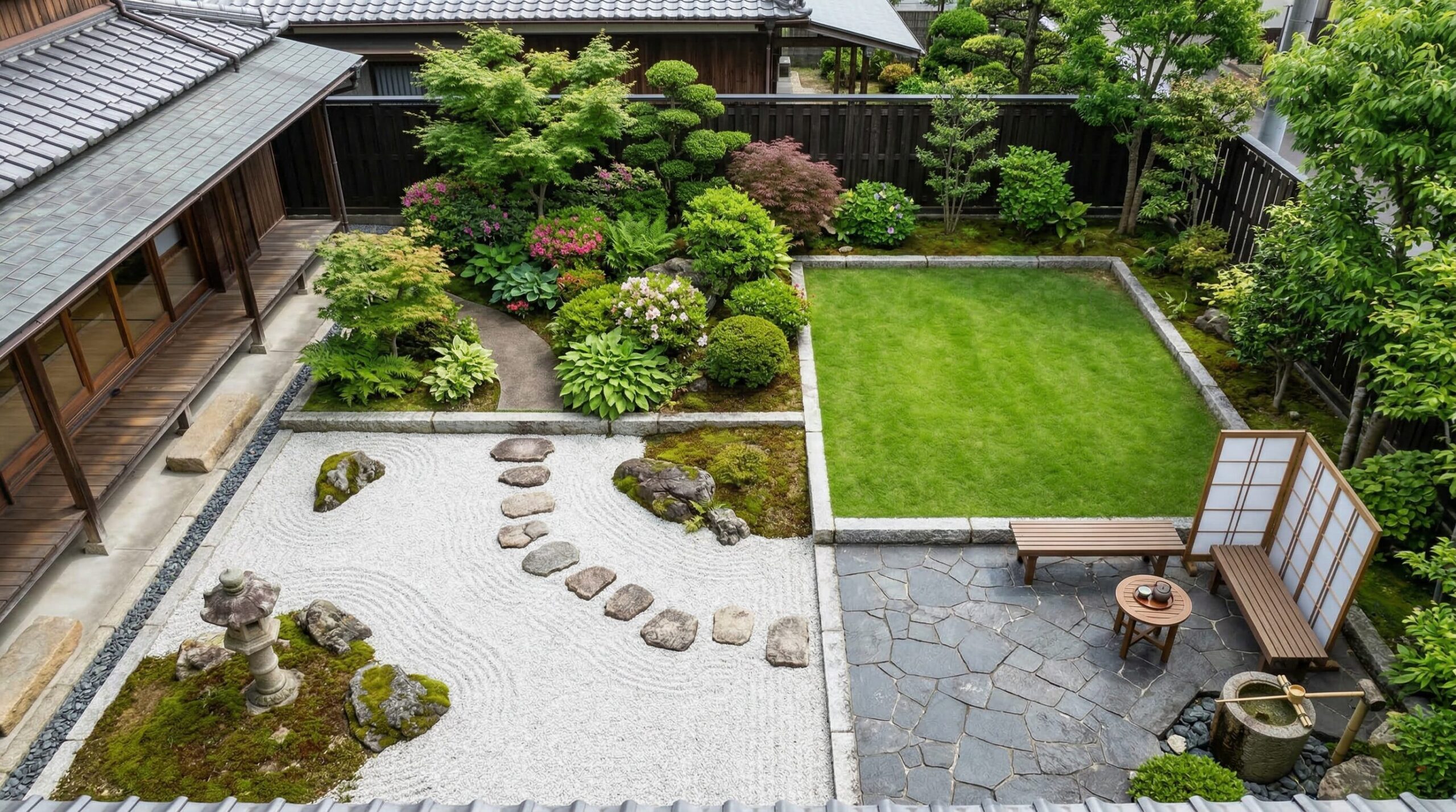 庭のゾーニングでメンテ面積を縮小する