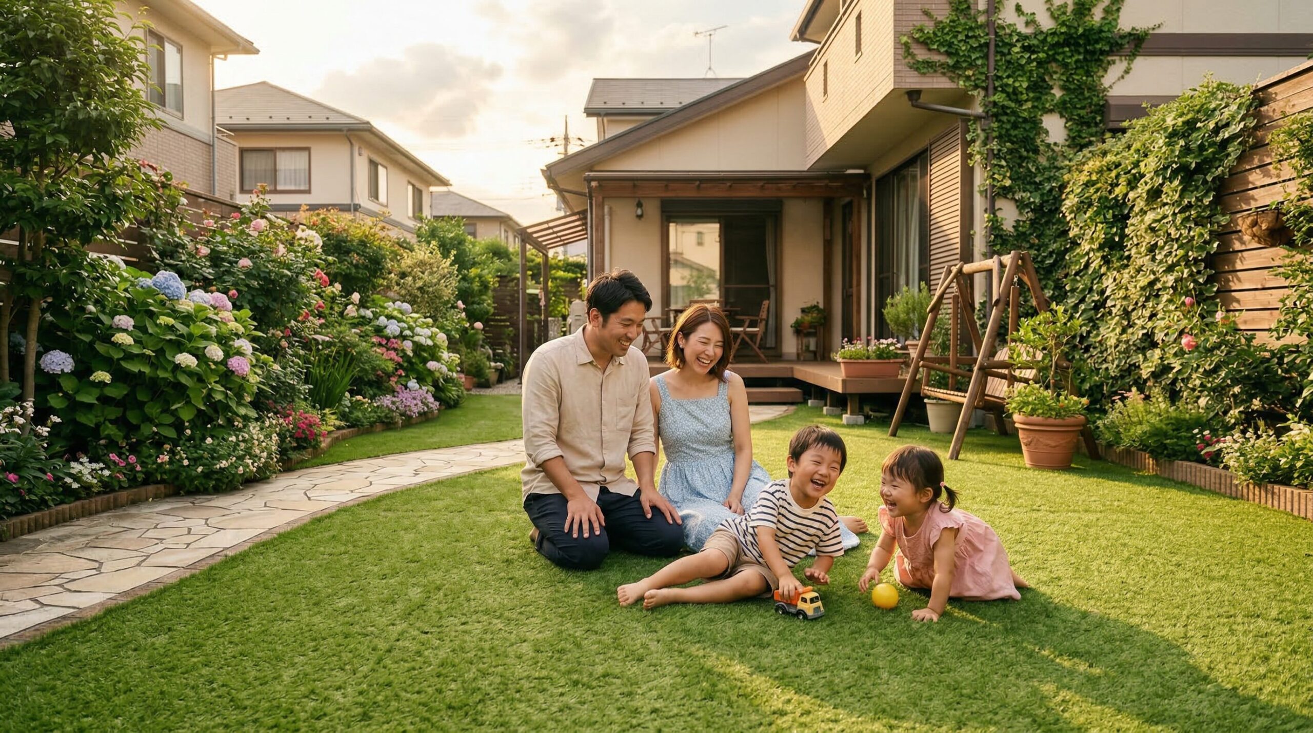庭に人工芝を敷いて子供が安全に遊べる環境を整えよう